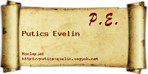 Putics Evelin névjegykártya